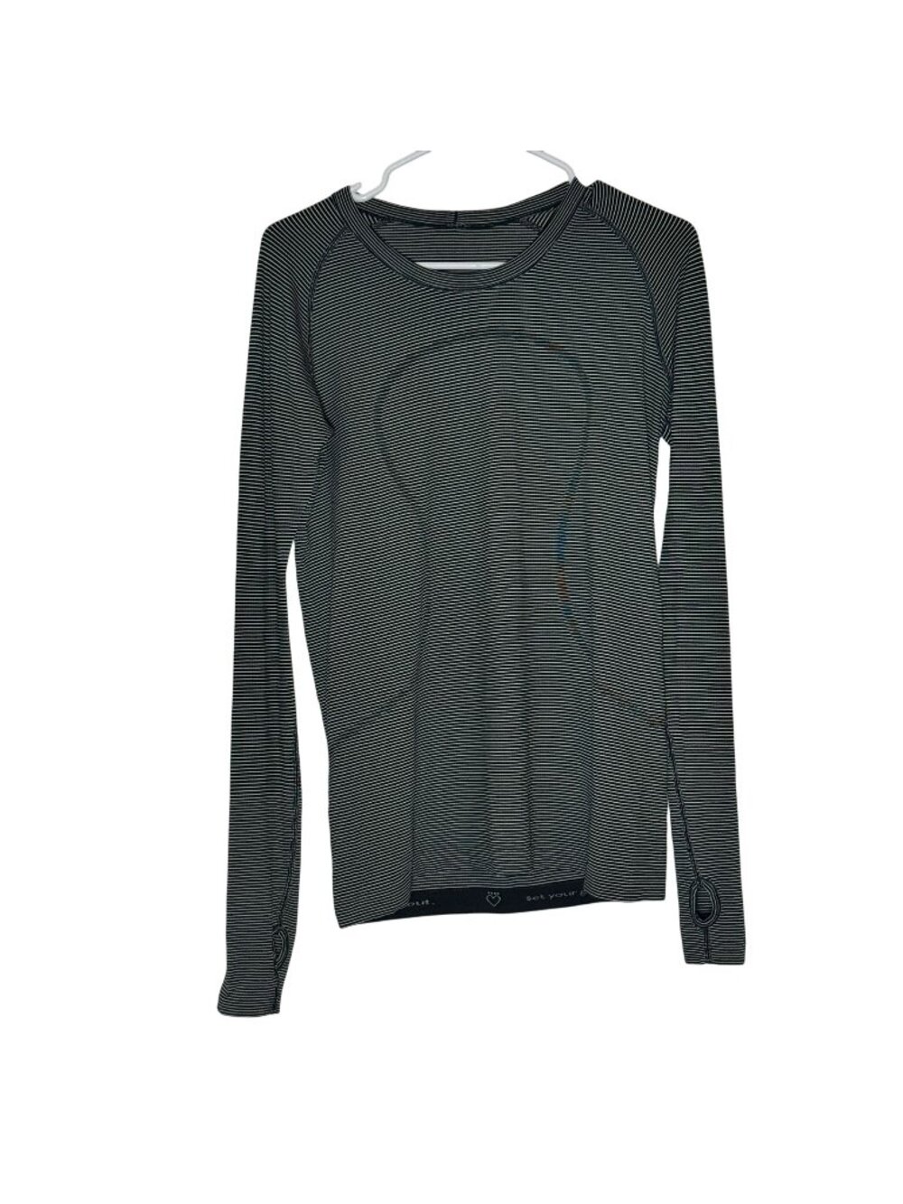 Lululemon Run Swiftly Tech Long Sleeve Crew Women's Size 10 Black & White EUC!